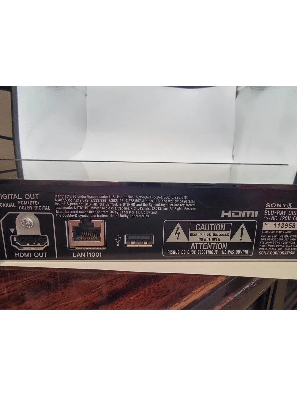 Sony BDP-S590 3D Blu-ray Player Full HD 1080p Built-in Wi-Fi Dolby No Remote